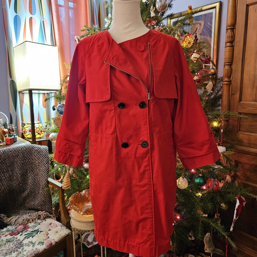 3.1 Phillip Lim Stylish Vintage Red Trench Coat Dress - Picture 8 of 9